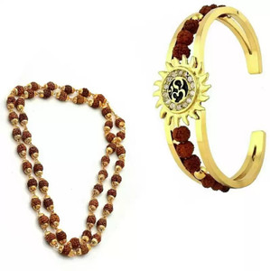 Lila Brass, Wood Gold-plated Brown, Gold Jewellery Set
