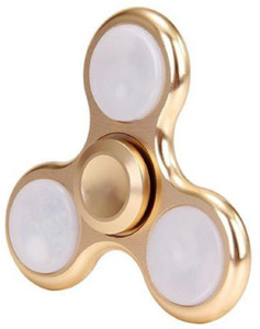Shivsoft LED Light Mettalic Look Fidget Spinner Golden