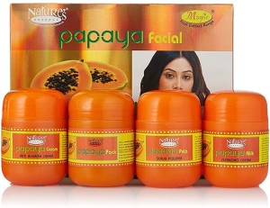 Nature's Essence Papaya Facial Kit - Mini Pack(180 g + Free 65 ml Face Wash)