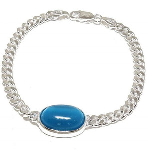 KUNDLI GEMS Stone Turquoise Silver Bracelet