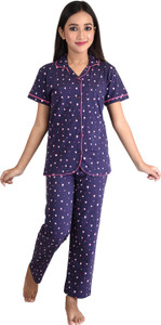 Clothe Funn Kids Nightwear Girls Printed Cotton