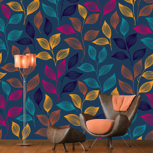 digital print world Decorative Blue Wallpaper