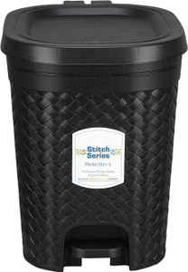 AVAIKSA Stitch Pedal Waste Bin Modern Design Trash Can Plastic Dustbin - 15L ( Black ) डस्टबिन