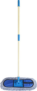 Livronic Blue Wet and Dry Mop, 5 Feet Long Handle Floor Mop, Wet and Dry Mop Head with 1 Microfiber Flat Mop (24 Inches) Wet & Dry Mop