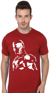 HOBBSION Printed Men Round Neck Red T-Shirt