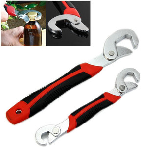 Stainless Steel Socket Adjustable Universal Multi Function Wrench Spanner Set Tools Snap and Grip Open End Snap N Grip Tool Spanner 9 mm to 32 mm Works Double Sided Adjustable Wrench Set / Snap N Grip Double Sided Speed Wrench Double Sided Combination Wrench Combination Wrench