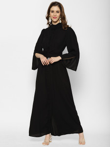KASSUALLY Women Maxi Black Full Length Dress