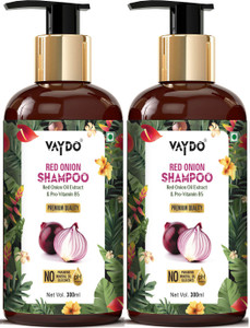 vaydo Red Onion Black Seed Oil Shampoo Premium Quality With Red Onion Seed Oil Extract, Black Seed Oil & Pro-Vitamin B5 - No Parabens, Sulphates, Silicones, Color & Peg (600ML)
