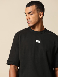 Mr Bowerbird Solid Men Round Neck Black T-Shirt