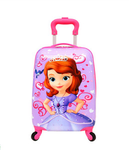 GOCART 360^A Rotating Hard Case Children Travel Princess Bag Small Size Pink Cabin Suitcase 4 Wheels - 18 inch