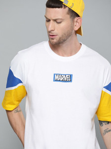 Kook N Keech Marvel Typography Men Round Neck White T-Shirt