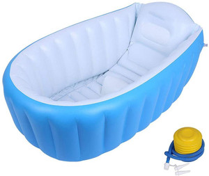 HOPZ Inflatable Baby Bath Tubs for New Born Babies ( Imported - BPA FREE ) Inflatable Swimming Pool with Pump Inflatable Swimming Pool, Swimming Safety Tube, Pool Accessory