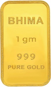 Bhima Jewellers Yellow 24 (999) K 1 g Gold Bar