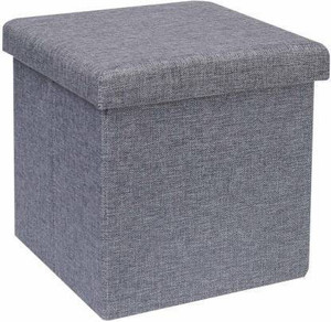FRDE Foldable Storage Ottoman Footrest Toy Box Coffee Table Stool Cum Sitting Stool Basket Cubes Organizer Containers with Lid Living & Bedroom Stool Stool