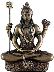 Renown Streets Bronze Lord Shiva Statue for Home Temple and Puja Mandir I Home Temple Decoration Items I god Idols for Home Temple I Shiva Statue I Shiv ji murti Decorative Showpiece  -  9 cm