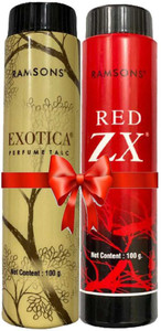 RAMSONS Combo Offer Pack Red ZX DEO Talc Powder & Exotica Perfume