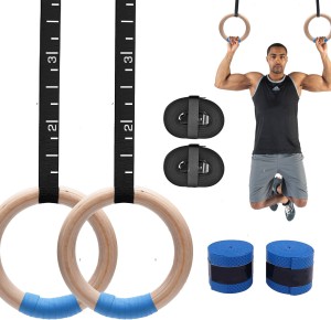 Joyfit Gym Rings with Straps for Strength Training & Fitness Workouts- Adjustable Pilates Ring