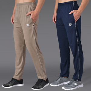 ASDF Solid Men Beige, Blue Track Pants