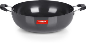 Sumeet 3mm Hard Anodized Deep kadai Big Size No. - 15 (28.5cm Dia. 4.5 LTR Capacity) Kadhai 28.5 cm diameter 4.5 L capacity