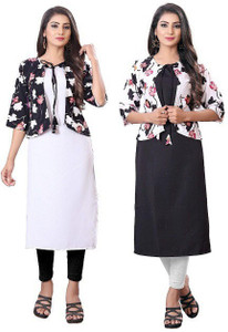 HD CREATION Women Kurta Ethnic Jacket Set