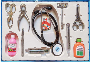 मिखा Doctor Set Toy for Kids, Set of 10, Pretend Play Toys, Learning Toys for Kids, Plastic Material Steel Lookalike