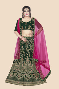 Mert India Embroidered Semi Stitched Lehenga Choli