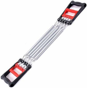 WOLBLIX 2 in 1 Chest Expander with Steel Springs Exerciser Hand Gripper Resistance Tube Resistance Tube