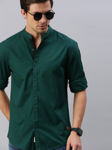 Roadster Men Solid Casual Green Shirt