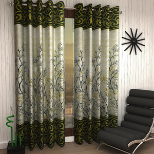 Home Sizzler 214 cm (7 ft) Polyester Semi Transparent Door Curtain (Pack Of 2)