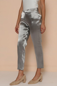RANGRITI Relaxed Women Silver Trousers