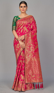 Monjolika Fashion Woven Banarasi Pure Silk Saree