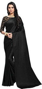 NEZAA EXPORT Solid/Plain Bollywood Satin Saree