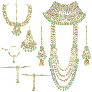 CATALYST Brass Green, White Jewellery Set