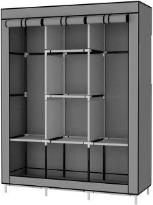 FurniGully 6+ 2 Shelves Collapsible Wardrobe PP Collapsible Wardrobe