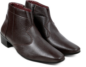 BXXY Men's Synthetic Upper Formal Wear Zipper Boots Slip On For Men