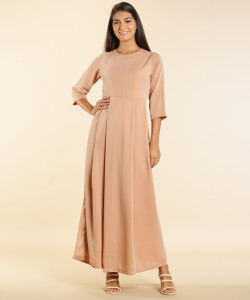Tokyo Talkies Women Maxi Beige Full Length Dress