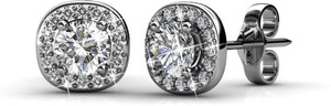 YELLOW CHIMES Light Enriched Swarovski Crystal Metal Stud Earring