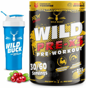 WILD BUCK PRE-X3 Pre Workout Supplement to Boost Your Energy & Performance For Men & Women BCAA