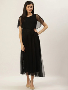 U&F Women Maxi Black Full Length Dress