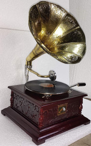 tahaart Gramophone Record Player Original Working Antique Vintage Replica Gramophone New Wooden Gramophone