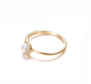 RATAN BAZAAR Pearl Ring Natural stone ( Moti ) Certified Astrological & Fashionable for girl & women Stone Pearl Gold Plated Ring