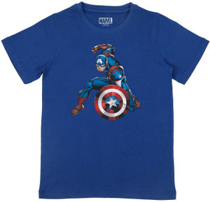 Marvel Avengers Boys Graphic Print Pure Cotton Regular T Shirt