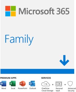 MICROSOFT 365 Family 12-Month Subscription, 6 people | Premium Office apps | 1TB OneDrive cloud storage | Windows/Mac(Email Delivery - No CD)