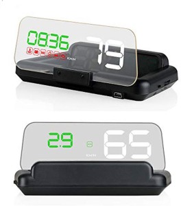 upwade 5" Multi-Color Screen Car hud Head up Display OBD2 Speed Warning with Flap Digital Speedometer