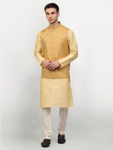 Jompers Men Kurta Churidar Ethnic Jacket Set