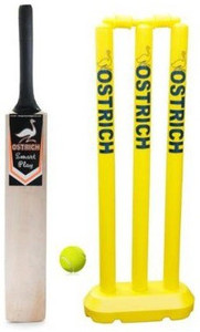 Ostrich Smart Play Cricket Kit Combo For 6-7 Years Juniors Pack Of 1 Piece Wooden Cricket Bat 1 Piece Tennis Ball क्रिकेट किट