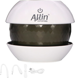 Allin Exporters Room Magic Diamond USB Mini Ultrasonic Humidifier Filter Type Portable Air Purifier with LED Light & Auto Shut Off for Car, Office Cabin Humidifier
