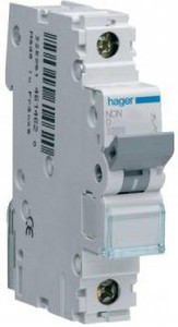 Hager MCB 1POLE 6AMP C CURVE 10KVA NCN106N MCB