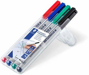 STAEDTLER 316 WP4 - 4 LUMOCOLOR NON PERMANENT UNIVERSAL MARKER PEN SET