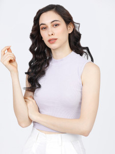 Tokyo Talkies Casual Embroidered Women Purple Top